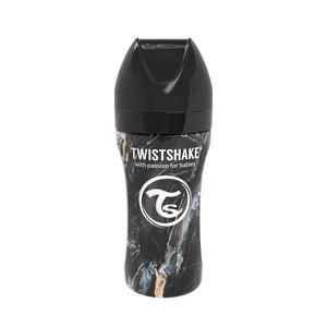 Twistshake sutteflaske i stål 2 mdr+ 330 ml - Sort marmor